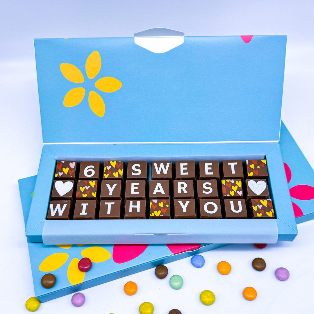 Personalised 6th Anniversary Belgian Chocolates