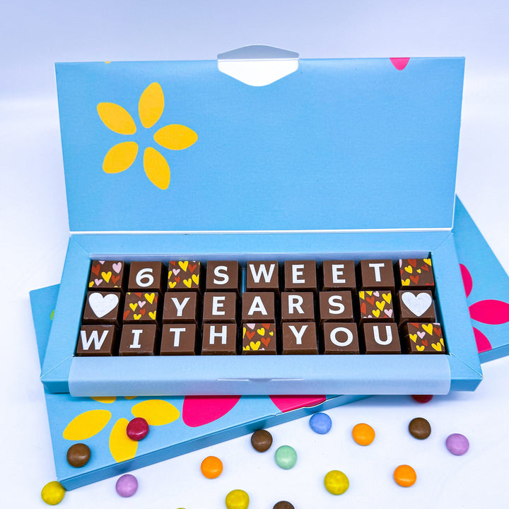 Personalised 6th Anniversary Belgian Chocolates