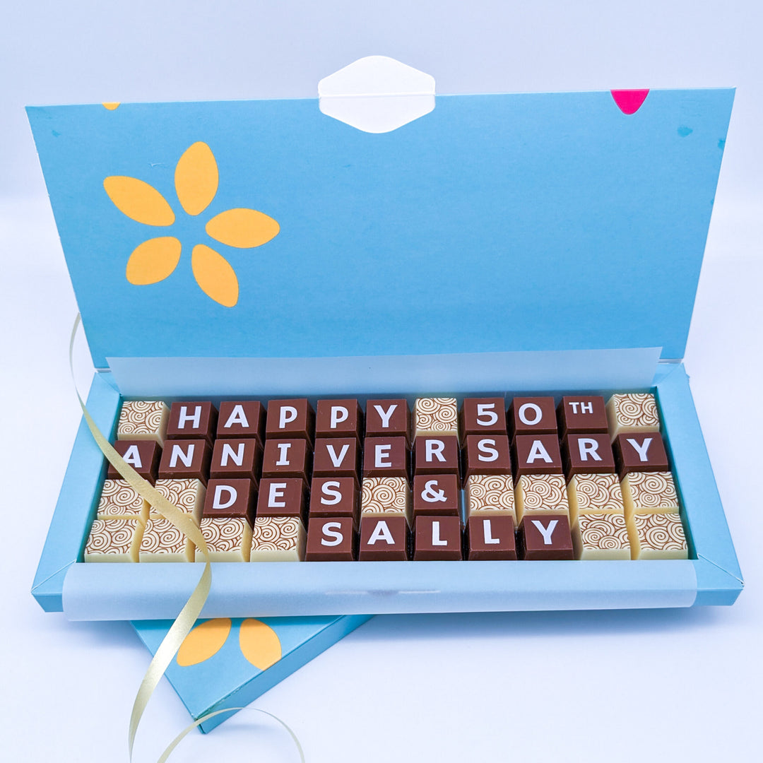 Personalised Golden Anniversary Chocolates