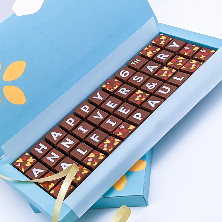 Personalised Golden Anniversary Chocolates