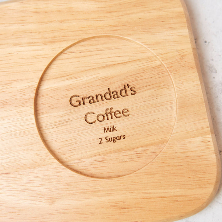 Personalised Wooden coffee and biscuits tray