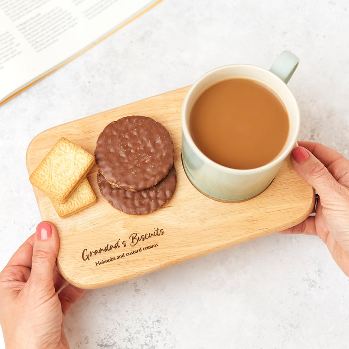 Personalised Wooden coffee and biscuits tray