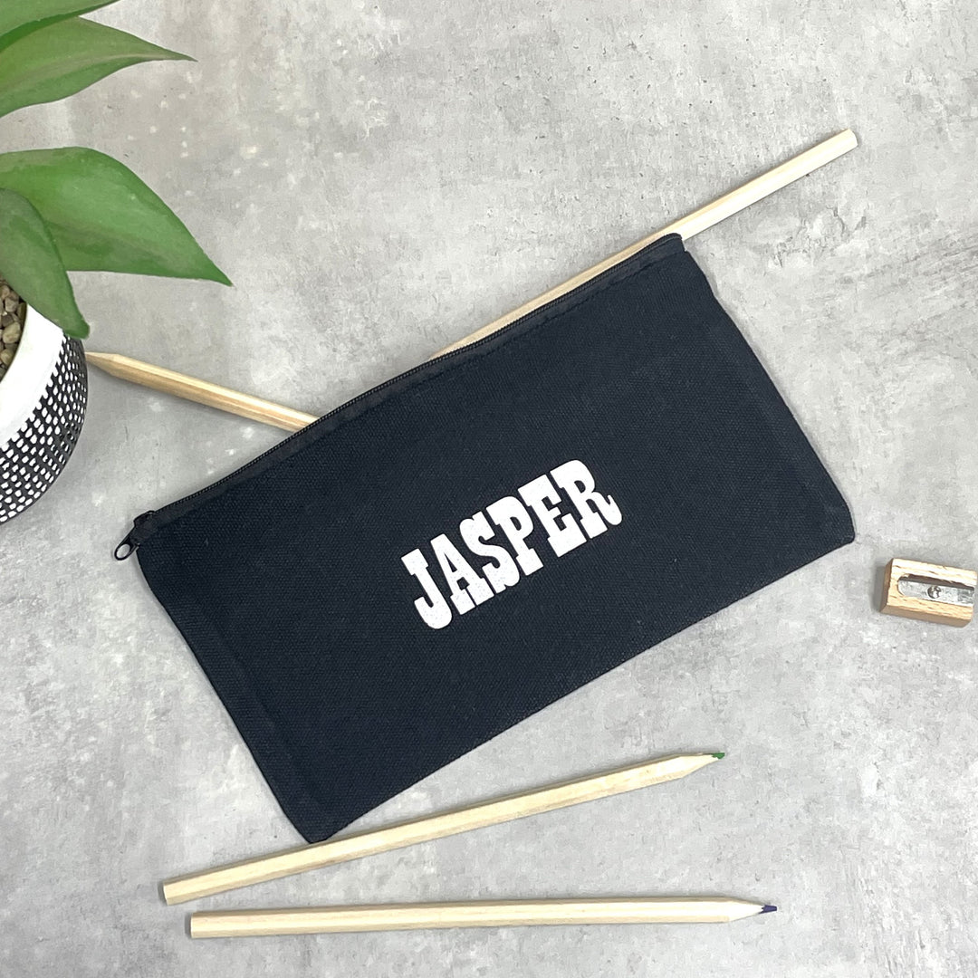 Personalised Kids Canvas Pencil Case