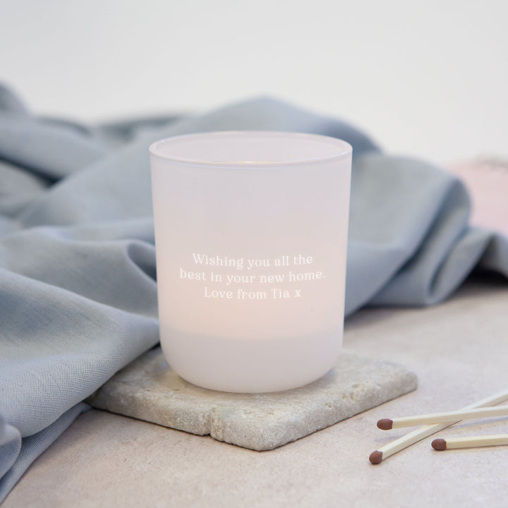 Personalised First Home Tea Light Holder Gift Set
