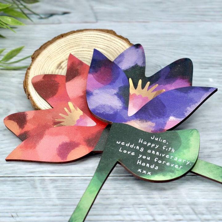 Personalised Wood Flower In A Bottle