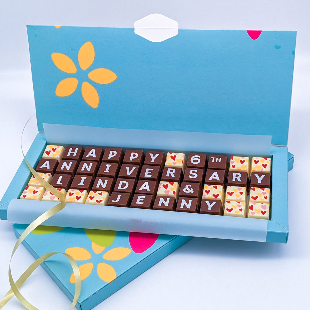 Personalised Golden Anniversary Chocolates