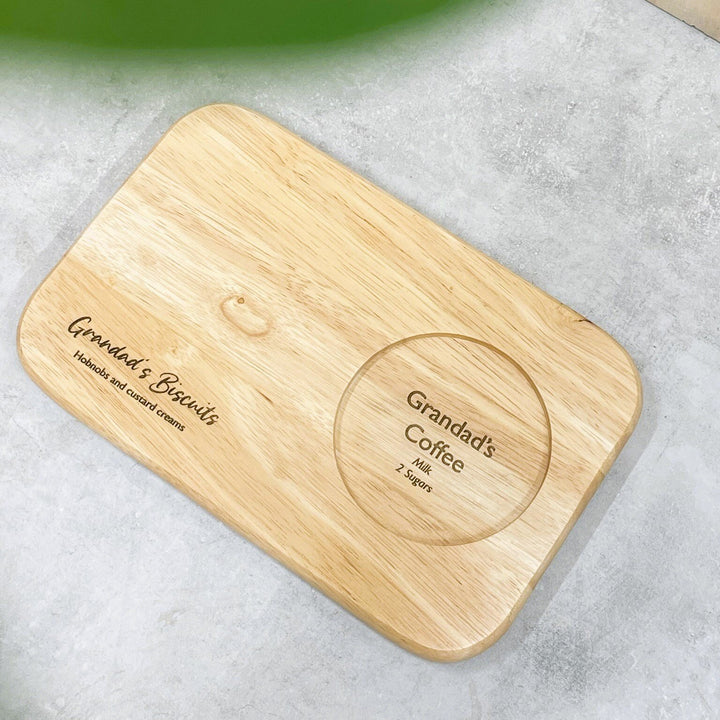 Personalised Wooden coffee and biscuits tray