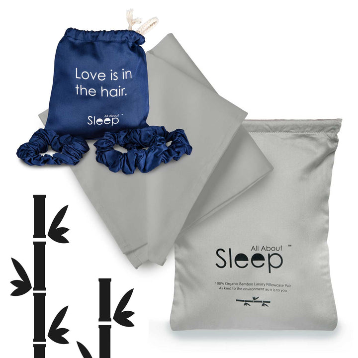 Bamboo Hair Scrunchies and Pillowcases Gift Set