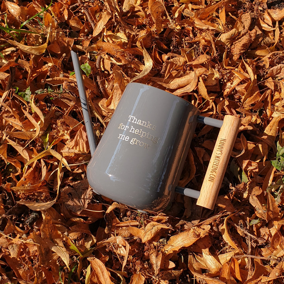 Sleek Personalised Wooden Handled Watering Can